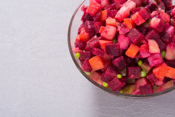 Traditional Russian salad vinaigrette