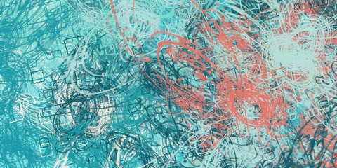 Handmade surreal abstract pattern. Modern artistic canvas. 2d illustration. Texture backdrop painting.