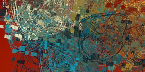 Handmade surreal abstract pattern. Modern artistic canvas. 2d illustration. Texture backdrop painting.