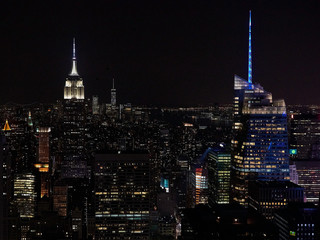 Fototapeta na wymiar New York city in USA seen from above at night
