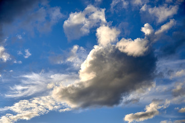 White clouds in the blue sky
