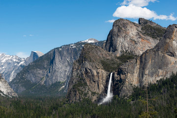Bridalveil Falls as seen from Yosemite Valley Tunnel View, California