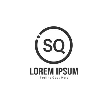 Initial SQ logo template with modern frame. Minimalist SQ letter logo vector illustration