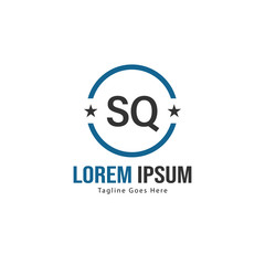 Obraz premium Initial SQ logo template with modern frame. Minimalist SQ letter logo vector illustration