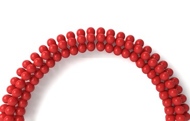 Arc red balloons 3D render illustration