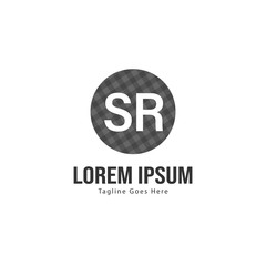 Initial SR logo template with modern frame. Minimalist SR letter logo vector illustration