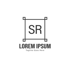 Initial SR logo template with modern frame. Minimalist SR letter logo vector illustration