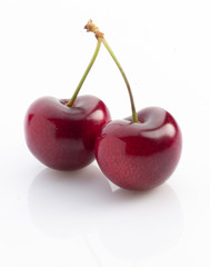 Fruta, cerezas con rabo.  fruit cherries with tail