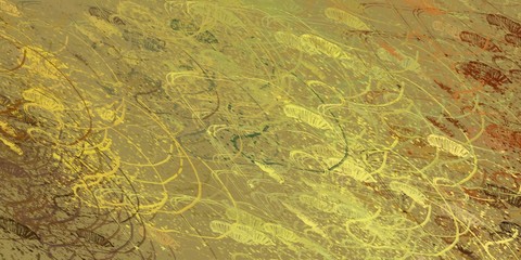 Digital sketch on colorful wall. 2d illustration. Texture backdrop painting.