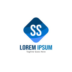 Initial SS logo template with modern frame. Minimalist SS letter logo vector illustration