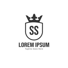 Initial SS logo template with modern frame. Minimalist SS letter logo vector illustration