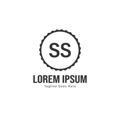 Initial SS logo template with modern frame. Minimalist SS letter logo vector illustration