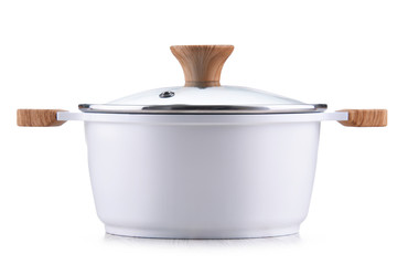 Steel pot isolated on white background