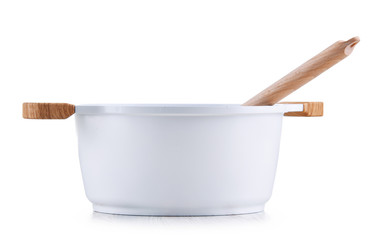 Steel pot isolated on white background