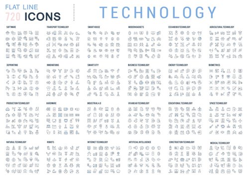 Collection Linear Icons of Technology