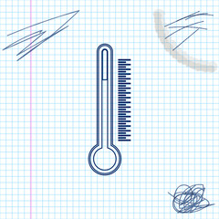 Thermometer line sketch icon isolated on white background. Vector Illustration