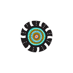Aboriginal art dots painting icon logo design vector template