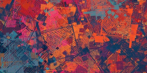 Decorative oil painting. Vibrant dynamic art. 2d illustration. Texture backdrop.