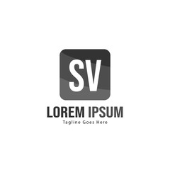 Initial SV logo template with modern frame. Minimalist SV letter logo vector illustration