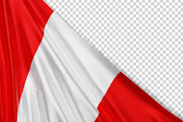 Vector realistic isolated Peru flag for 28th July Independence Day in Peru for template decoration and covering on the transparent background.