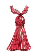 Silk tassel isolated on white background for creating graphic concepts