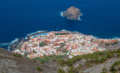 View of little town Garachico at the north coast of Tenerife (Canary Islands) 
