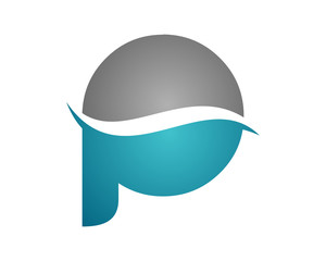 p letter swoosh flow logo template