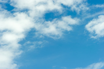 The sky and the blue clouds on a bright blue day Sky and beautiful clouds