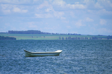 Boat without navigator in water