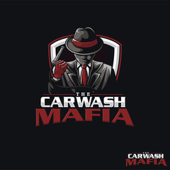 Car Wah Mafia Mascot Logo