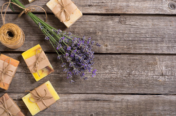 Handmade natural soap with lavander