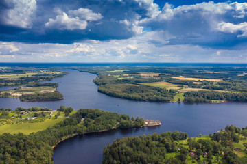 Fototapeta na wymiar Koknese castle ruins at Daugava river, Koknese, Latvia.