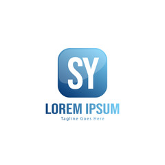 Initial SY logo template with modern frame. Minimalist SY letter logo vector illustration