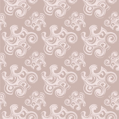 Seamless background of dark pink color with abstract light pink shapes.