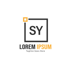 Fototapeta premium Initial SY logo template with modern frame. Minimalist SY letter logo vector illustration
