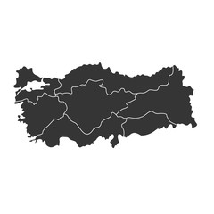 Turkey Map Vector Template Isolated