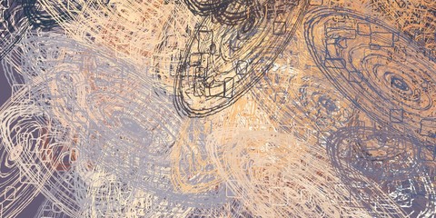 Crazy sketch random pattern. Creative chaos and variety. Modern art drawing painting. 2d illustration. Digital texture wallpaper. Artistic sketch draw backdrop material. 