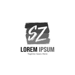 Initial SZ logo template with modern frame. Minimalist SZ letter logo vector illustration