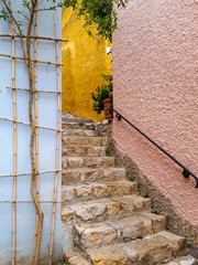 Rustic Stone Staircase in Sardinian Alleyway