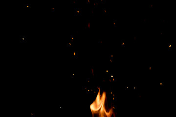 Fototapeta na wymiar Burst of fire sparks