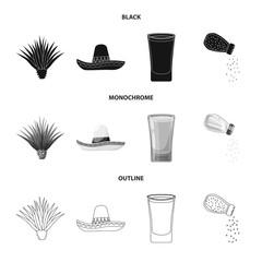 Isolated object of cafe and Latin icon. Collection of cafe and national vector icon for stock.