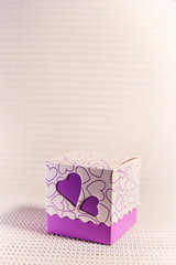 gift box with hearts.
