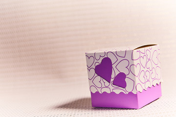 gift box with hearts.
