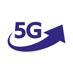 5G internet network vector logo. Isolated icon for 5 G mobile net or wireless high speed connection and data transmission technology and smartphone UI app design. EPS 10