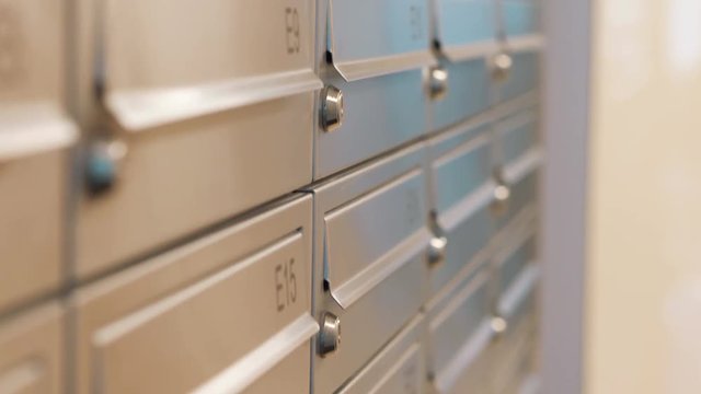 Postboxes for mail in 4k slow motion 60fps