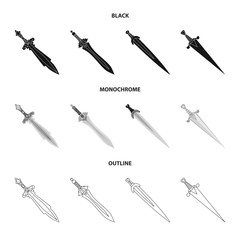 Vector design of game and armor symbol. Collection of game and blade stock symbol for web.