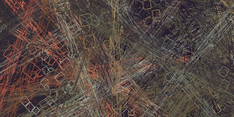 Crazy sketch random pattern. Creative chaos and variety. Modern art drawing painting. 2d illustration. Digital texture wallpaper. Artistic sketch draw backdrop material. 