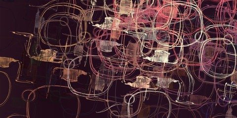 Crazy sketch random pattern. Creative chaos and variety. Modern art drawing painting. 2d illustration. Digital texture wallpaper. Artistic sketch draw backdrop material. 