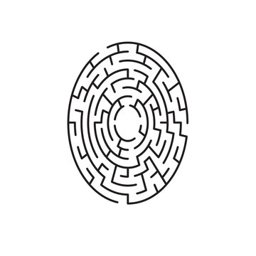 Oval Labyrinth Maze, Abstract Fingerprint