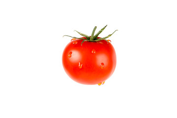 Red tomato isolated on white background. Clipping path